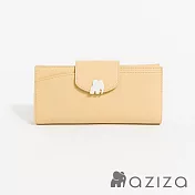 aziza UNA釦式長夾  布丁黃