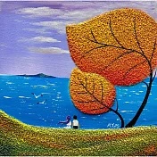 【玲廊滿藝】曾啟文-浪漫礦砂系列——秋日絮語30x30cm