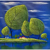 【玲廊滿藝】曾啟文-浪漫礦砂系列 —湖畔童話30x30cm