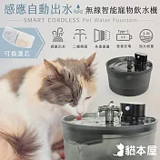 貓本屋 2.6L 無線智能感應 寵物飲水機(USB充電式) 寵物飲水機