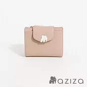 aziza UNA半蓋釦式短夾  卡其駝