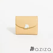 aziza UNA半蓋釦式短夾  布丁黃