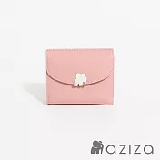 aziza UNA半蓋釦式短夾  甜心粉