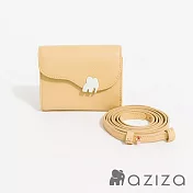 aziza UNA可斜背簡式短夾  布丁黃