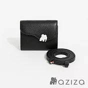 aziza UNA可斜背簡式短夾  經典黑