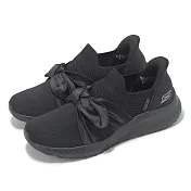Skechers 懶人鞋 Bobs Squad Chaos Slip-Ins 女鞋 黑 緞帶 套入式 休閒鞋 117630BBK