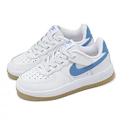 Nike 童鞋 Force 1 Low EasyOn PS 中童 白 藍 膠底 魔鬼氈 休閒鞋 FN0237-115