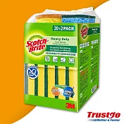 【美式賣場】Scotch-Brite 百利 爐具專用海綿菜瓜布x20片 + 多用途細緻菜瓜布x2片