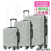 【全新福利品 20+24+28吋】逍遙遊ABS拉鍊硬殼箱/行李箱 (4色任選) 玉青