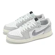 Nike 休閒鞋 Air Jordan 1 Retro Low OG GS 大童 女鞋 灰 蛇年 LNY HF3207-100