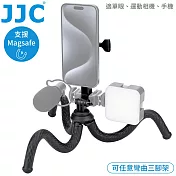 JJC有無MagSafe手機皆適可彎曲章魚腳桌上型三腳架TP-FT2亦適無反相機.GoPro/DJI/Insta360運動攝影機;附1/4螺孔)可作手持自拍棒 適戶外錄影