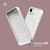 犀牛盾 iPhone 16e(6.1吋) SolidSuit(MagSafe兼容)超強磁吸手機殼 - 經典白