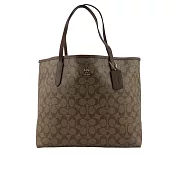 COACH City 塗層帆布托特包 (卡其/焦糖色)