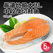 【優鮮配】巨無霸厚切鮭魚中段5片(約500g/片)免運組