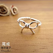 甜美蝴蝶結925純銀戒指.女生尾戒.可調整戒圍.聚財防小人