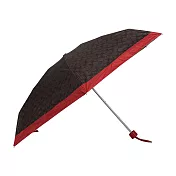 COACH CC Logo 滿版標誌環保材質迷你雨傘 (棕色/亮紅色)