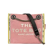 MARC JACOBS 棉質牛仔布鏈帶肩背/斜背托特包 (蝴蝶結粉)