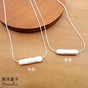 天然珍珠設計925純銀項鍊.女用項鍊  淺紫色