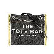 MARC JACOBS 棉質牛仔布鏈帶肩背/斜背托特包 (黑色)