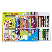【Pentel 飛龍】粉蠟筆 36色入 /盒 PHN9-36(36色組)