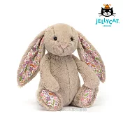 英國 JELLYCAT 31cm 碎花拿鐵灰兔 ’Petal’ 安撫玩偶