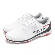 Mizuno 高爾夫球鞋 Nexlite Ultrawide Boa 5E 男鞋 超寬楦 白黑 旋鈕 皮革 美津濃 51GQ2420-91