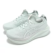 Asics 慢跑鞋 GEL-Nimbus 27 女鞋 水藍 銀 緩震 厚底 亞瑟膠 運動鞋 亞瑟士 1012B753300