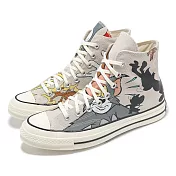 Converse 聯名帆布鞋 Chuck 70 HI 男女鞋 湯姆貓與傑利鼠85周年 休閒鞋 1970 高筒 米白 A15111C 29cm BEIGE/MULTI