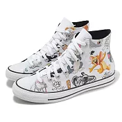 Converse 聯名帆布鞋 Chuck Taylor All Star 男女鞋 湯姆貓與傑利鼠85周年 高筒 白 A15112C