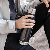 【英國URBANOMAD】旅人多功能可拆解隨身瓶750ml 保溫保冷 附吸管杯蓋套組 炭墨黑