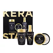 KERASTASE卡詩 黑鑽極萃逆時奢華組(髮浴80ml+髮膜75ml+玫瑰香氛露50ml) 國際航空版