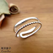 亮面螺旋雙線條925純銀戒指.可調整戒圍