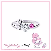 【客製品】STORY 故事銀飾 - MyMelody 莫桑鑽系列-美樂蒂莫桑石單鑽純銀戒指 國際圍#9
