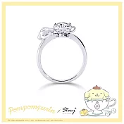 【客製品】STORY 故事銀飾 - Pom Pom Purin莫桑鑽系列-布丁狗莫桑石單鑽純銀戒指-白K金 國際圍#9