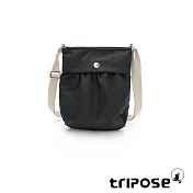 tripose DIAZ微皺尼龍輕量抓皺方型斜背包  經典黑