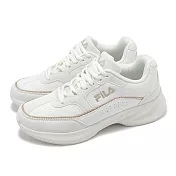 Fila 休閒鞋 Scales 女鞋 白 金 拼接 皮革 緩衝 復古 老爹鞋 斐樂 5J328Z118 23cm BEIGE/GOLD