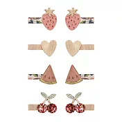 英國Mimi & Lula SS25 春日花園 粉紅水果迷你髮夾8入