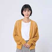 好我_Ginne勾針挑洞開襟罩衫/ F 蠟橘黃