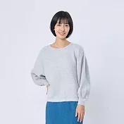 好我_Ivy大寬袖短版針織衫毛衣/ F 銀灰