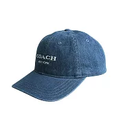 COACH 刺繡標誌棉質棒球帽 XS-S(牛仔藍)