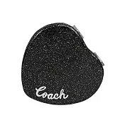 COACH Logo 標誌亮片愛心造型鏡子 (黑色)