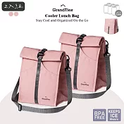 2入分享組【GrandTies】4L時尚隨行保溫保冷托特包Tote(GT606030321-328)強效保溫冷/捲頂收納/不含BPA- 豆沙粉2入