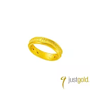 【Just Gold 鎮金店】鎏刻 黃金對戒(窄版-女戒)港圍 11  黃金