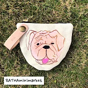 泰國Ratha手繪帆布零錢包 鬥牛犬