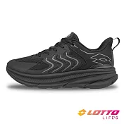 【LOTTO 義大利】男 寬楦 MAX 2系列 極厚RUN+避震跑鞋- 25.5cm 暗夜黑