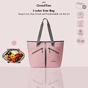 【GrandTies】20L時尚保冷托特包Tote(強效保冷/防水/大容量)- 豆沙粉