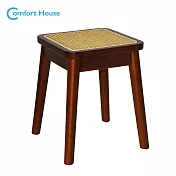 【Comfort House】和風藤編方凳 胡桃色