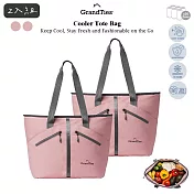 2入組【GrandTies】20L時尚保冷托特包Tote(強效保冷/防水/大容量)- 豆沙粉2入
