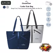 2入組【GrandTies】20L時尚保冷托特包Tote(強效保冷/防水/大容量)- 藍1灰1