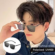 【SUNS】超薄TR90偏光太陽眼鏡 時尚駕駛墨鏡 Polarized超輕量僅18g 男女適用 防眩光 抗UV400 S837 黑框灰片